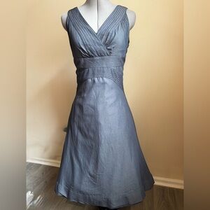 Sleeveless V-Neck denim blue A-Line Dress